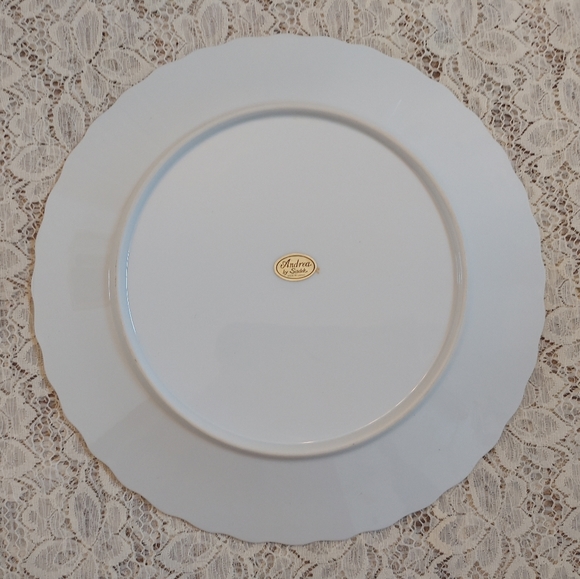 Vintage Cake Plate and Server Set Fruit and Flower Design Andrea by Sadek - Picture 5 of 14